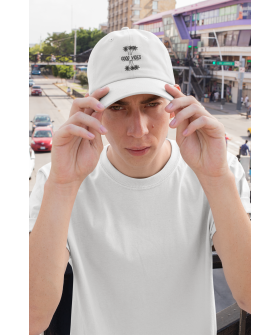 Men's white cap MEMO "Good vibes"