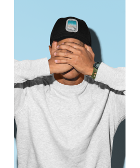 Men's cap black MEMO "Travel window"