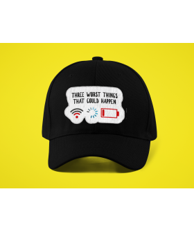 Men's cap black MEMO "Three worst things that could happen"