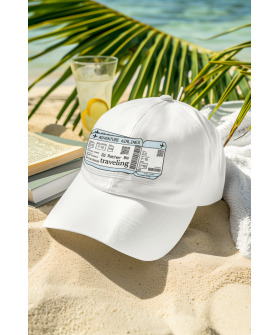 Women's white cap MEMO "I`d rather be traveling"