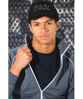 Men's cap black MEMO "Go with the flow"