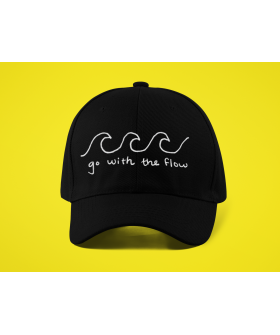 Men's cap black MEMO "Go with the flow"