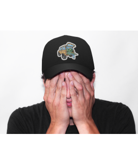 Men's cap black MEMO "Adventure jeep"