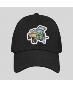 Men's cap black MEMO "Adventure jeep"