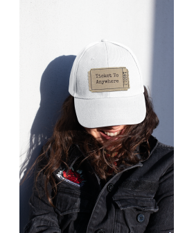 Women's white cap MEMO "Ticket to anywhere"