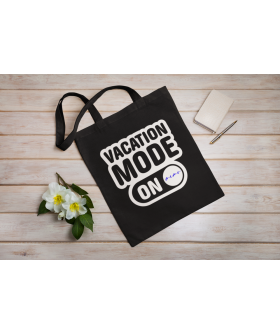 Eco-bag shopper MEMO black "Vacation mode on" 