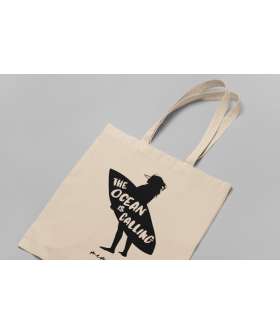 Eco-bag shopper MEMO natural "The ocean is calling" 