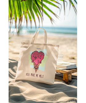 Eco-bag shopper MEMO natural "You make me melt" 