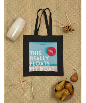 Eco-bag shopper MEMO black "This really floats my boat" 