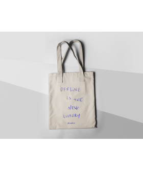 Eco-bag shopper MEMO natural "Offline is the new luxury" 