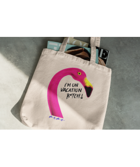 Eco-bag shopper MEMO natural "I`m on vacation b*tch!" 