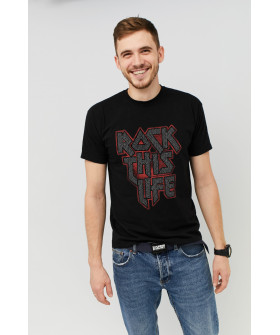 MEMO T-shirt for men black "Rock this life"