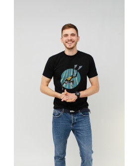 MEMO T-shirt men's black print "Scuba diver"