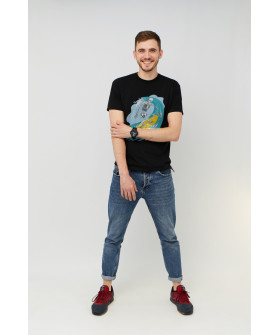 MEMO T-shirt men's black print "Surfer"