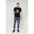 MEMO T-shirt men's black print "Space basketball"