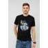 MEMO T-shirt for men black print "Cosmonaut with beer"