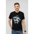 MEMO T-shirt men's black print "Space football"