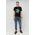 MEMO T-shirt men's black print "Space football"