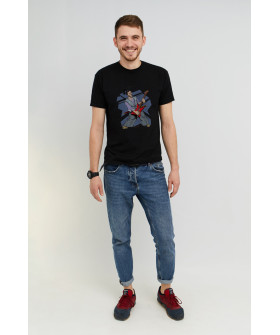 MEMO T-shirt men's black print "Japanese musician"