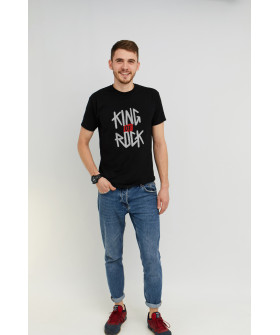 MEMO T-shirt men's black print "King of Rock"