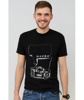 MEMO T-shirt men's black print "Music"