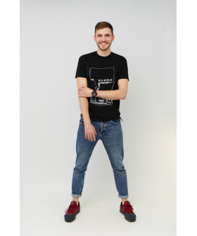 MEMO T-shirt men's black print "Music"