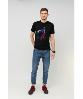 MEMO T-shirt men's black print "Trouble"