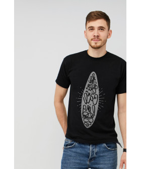 MEMO T-shirt men's black print "Surfing"