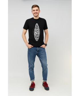 MEMO T-shirt men's black print "Surfing"