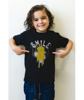 Young&Free children's black T-shirt "Smile"