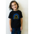 Young&Free children's patriotic black T-shirt "I love Ukraine"