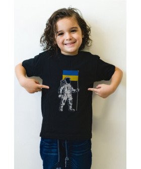 Young&Free children's patriotic black T-shirt "Cosmonaut"