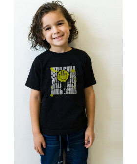 Young&Free children's black T-shirt "Wild child"