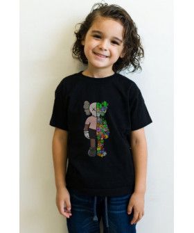 Young&Free children's black T-shirt "Kaws"