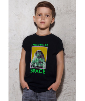 Young&Free children's black T-shirt "Astronaut cat"