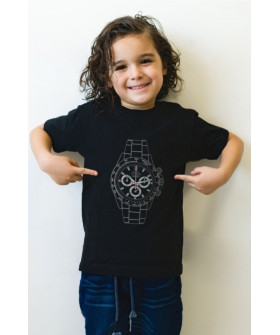 Young&Free children's black T-shirt "Chronograph"