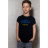 Young&Free children's patriotic black T-shirt "Bogdan est.Ukraine"