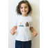 Young&Free children's white T-shirt "Cat on a fishing trip"