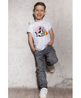 Young&Free children's white T-shirt "Cat"