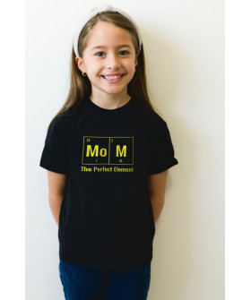 Young&Free children's black T-shirt "Mom is the perfect element"