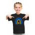 Young&Free children's patriotic black T-shirt "I love Ukraine"