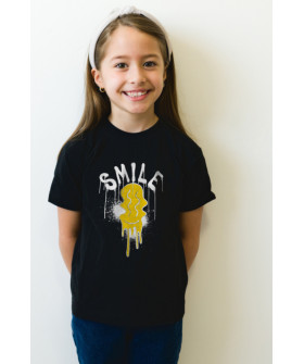 Young&Free children's black T-shirt "Smile"