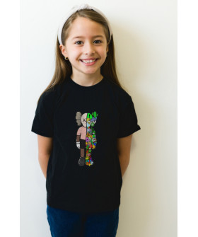 Young&Free children's black T-shirt "Kaws"