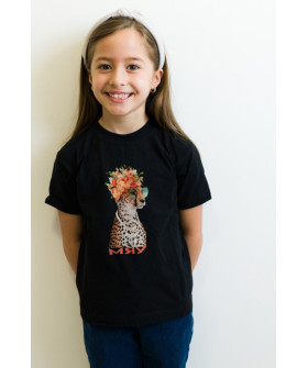 Young&Free children's black T-shirt "Meow"