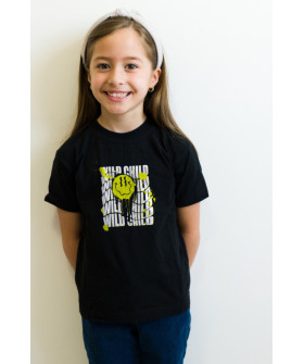 Young&Free children's black T-shirt "Wild child"