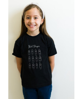 Young&Free children's black T-shirt "Nails shapes"