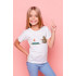 Young&Free children's white T-shirt "Cat on a fishing trip"