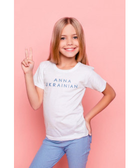 Young&Free children's patriotic white T-shirt "Anna Ukrainian"