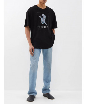 Футболка Trace of Space Oversize мужская черная "Свобода" "Свобода"