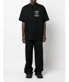 Футболка Trace of Space Oversize мужская черная "Оставайся спокойным"